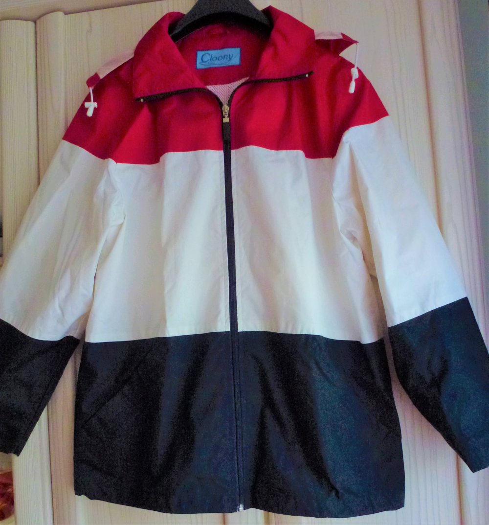 Jacke – Wetterjacke, Übergangsjacke Blau-Weiß-Rot Größe: 48