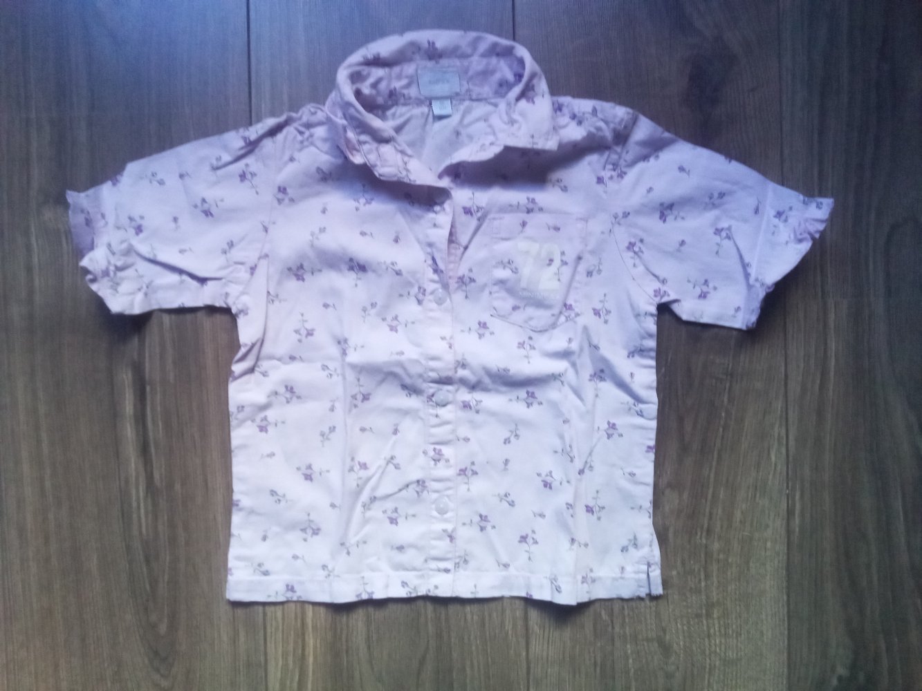 Bluse kurzarm flieder 80 Mexx 100% Baumwolle