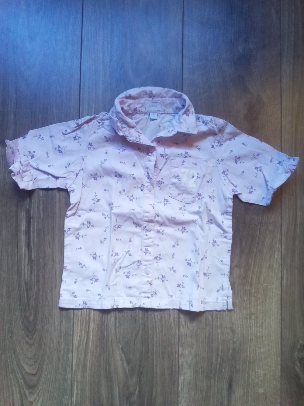 Bluse kurzarm flieder 80 Mexx 100% Baumwolle