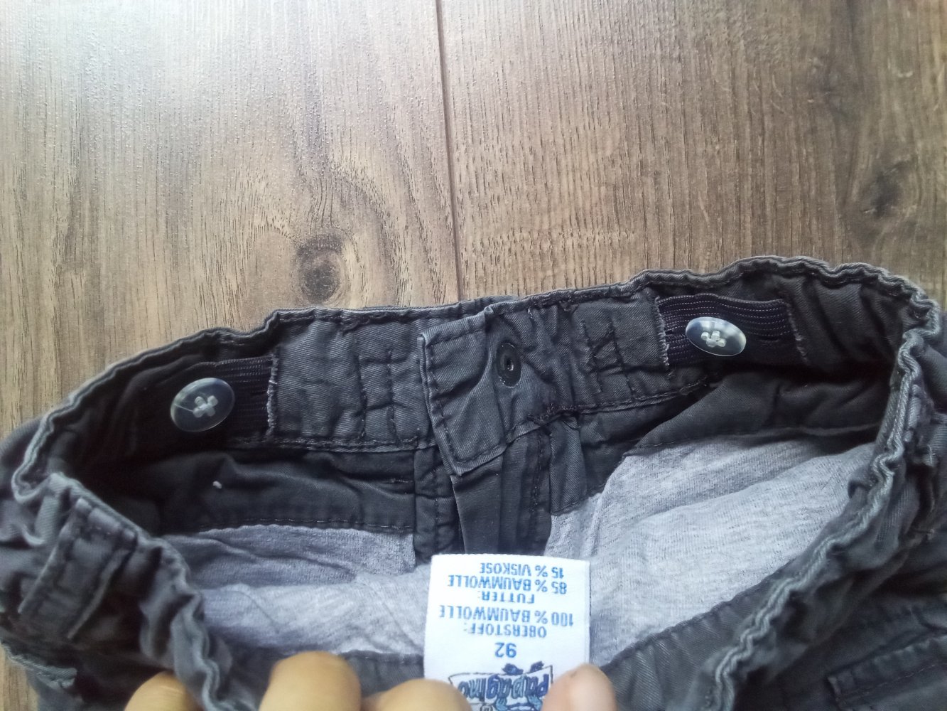 Cargohose 92 papagino grau 100% Baumwolle gefüttert