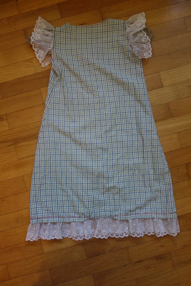 Kleid handmade upcycling kariert 104 schürzenkleid unikat