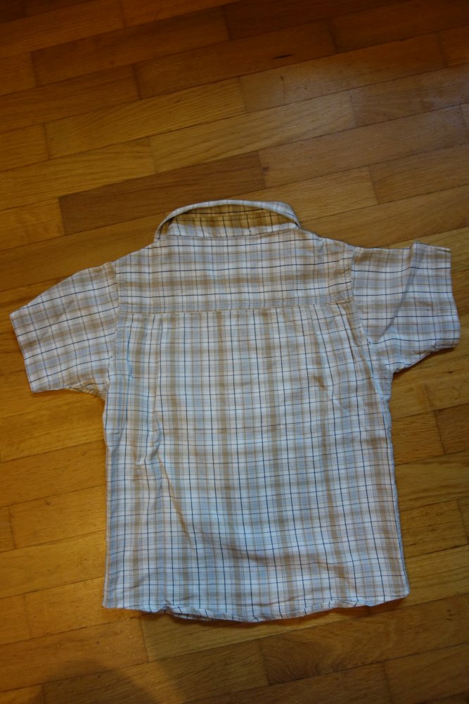 Hemd kurzarm palomino 98 kariert beige 100% Baumwolle