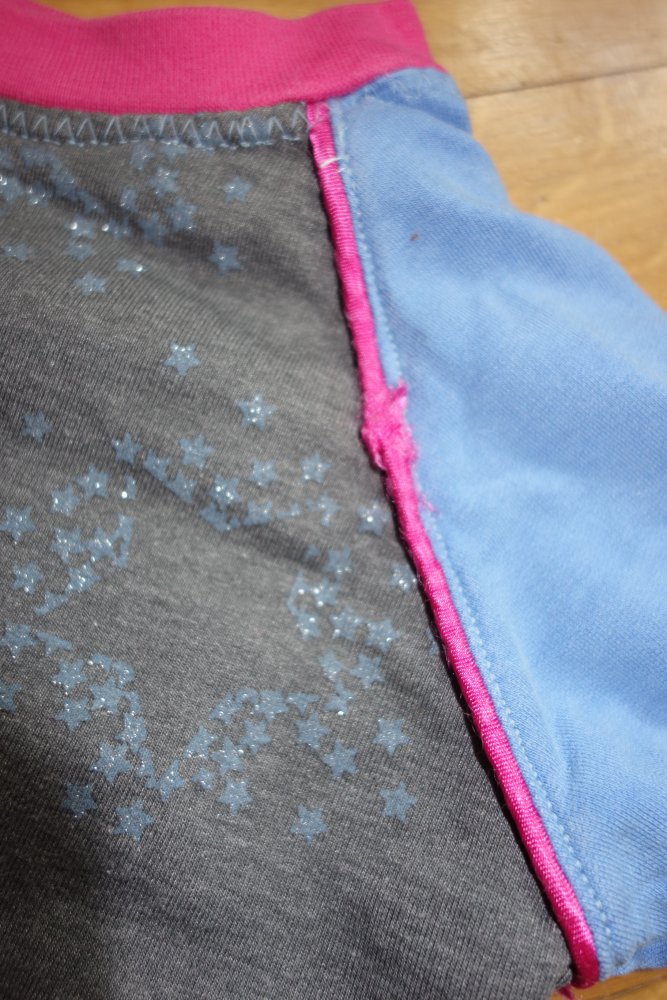 Pullover handmade 92 98 pink grau glitzer Sterne hellblau