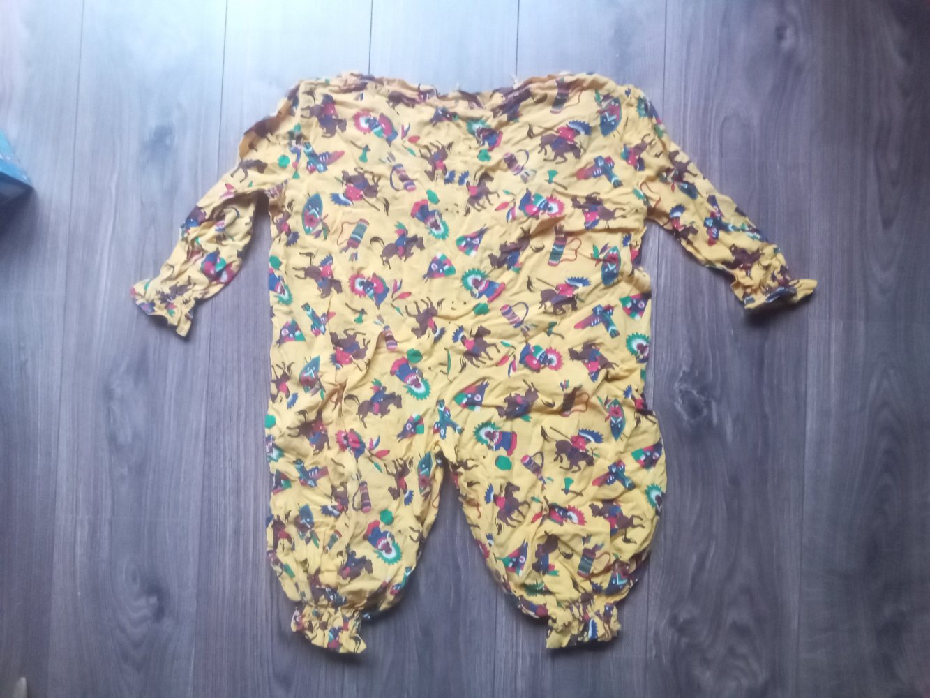 Kostüm Indianer gelb Karneval Fasching Fasnet handmade Einteiler 80er vintage