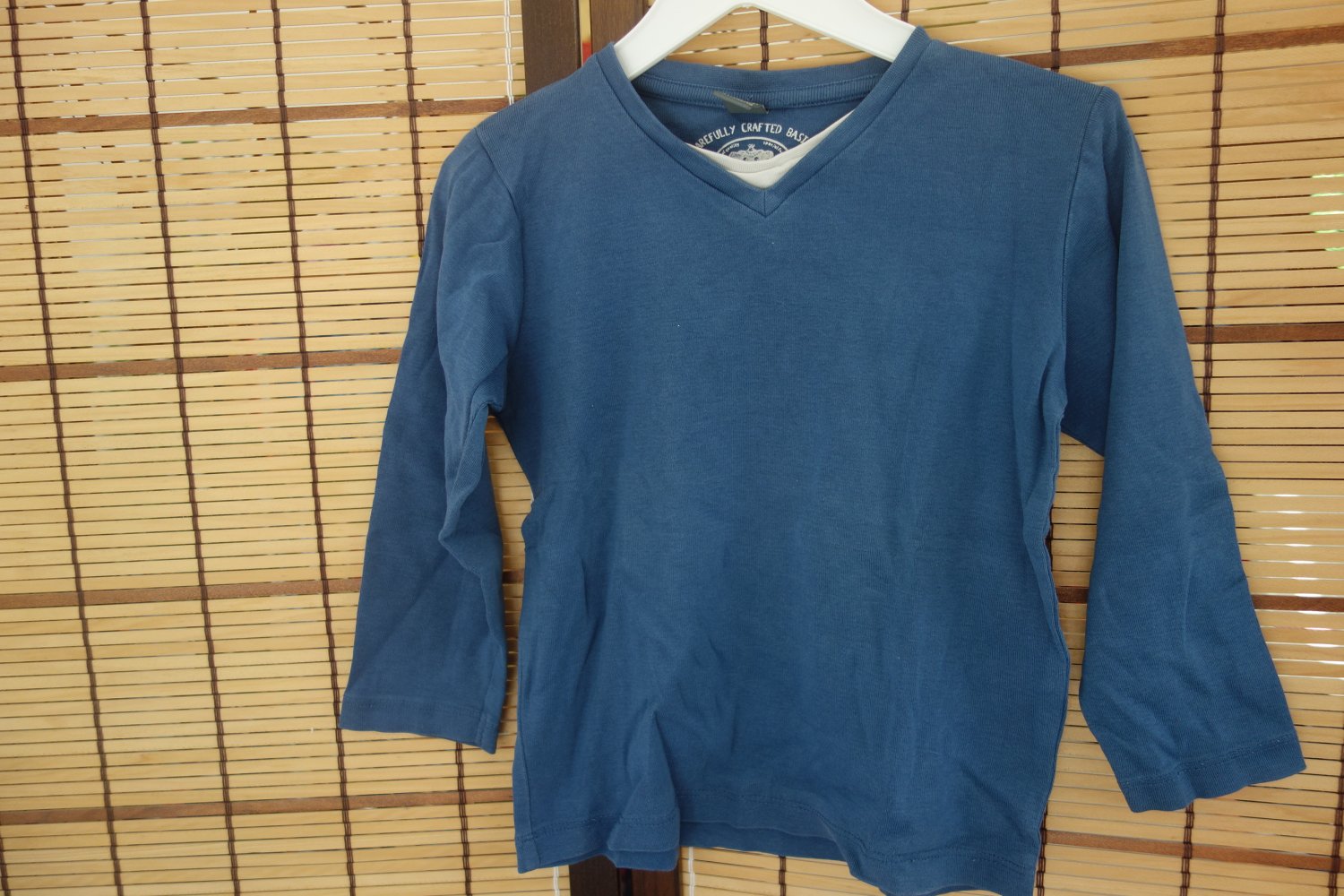 Langarmshirt blau uni 100% Baumwolle zara kids 104