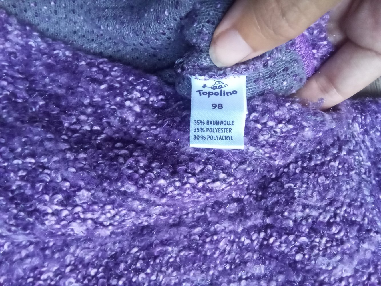 Strickpullover lila 98 topolino meliert
