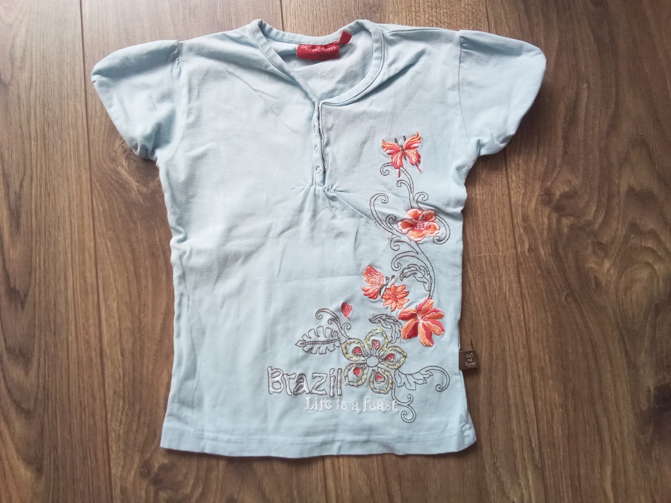 T-shirt salt and pepper hellblau 104/110