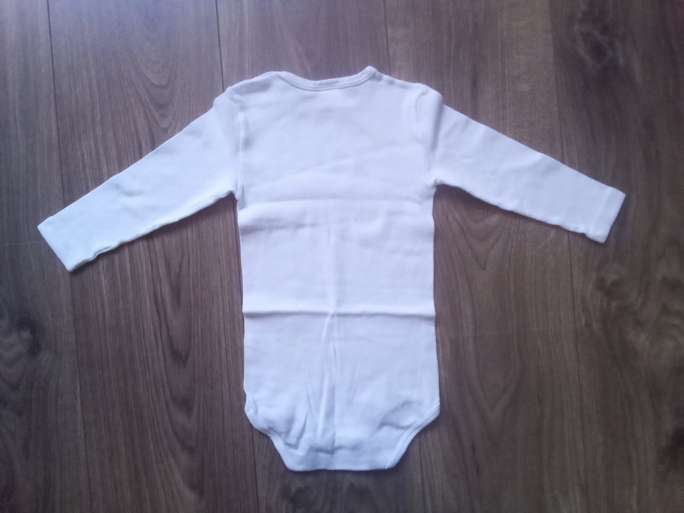 Langarm Body weiß uni unisex sanetta 98 organic 100% Baumwolle