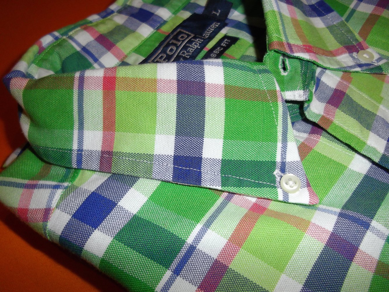 POLO by Ralph Lauren Groß Karo Hemd weiß blau rot Grün marineblau Pony in Gr.L