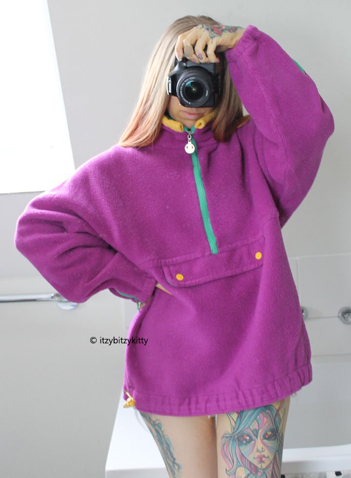 Fleecepullover fleece fleecejacke 90s 80er 80s winterpulli oversized oversize 90er y2k knallig winterpullover sweater sweatshirt fleecepulli Ellesse