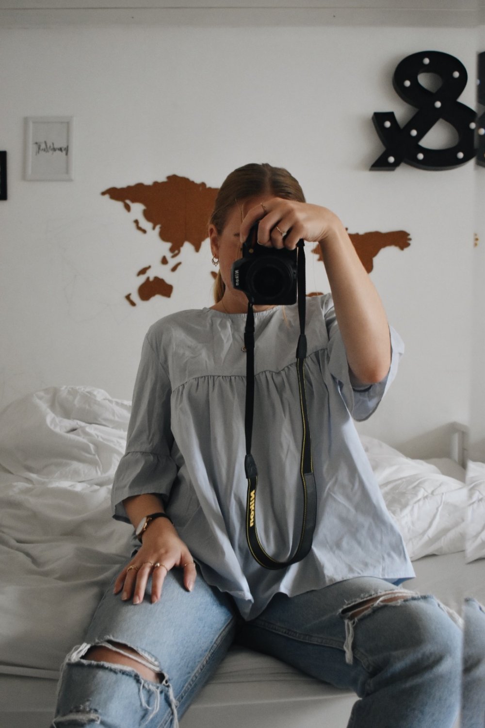 Babyblaue Bluse 