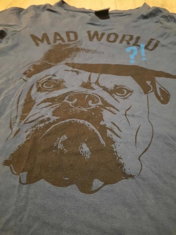 Jungen Kinder Pullover 134/140 blau bedruckt Hund