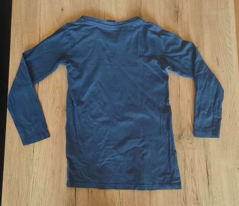 Jungen Kinder Pullover 134/140 blau bedruckt Hund