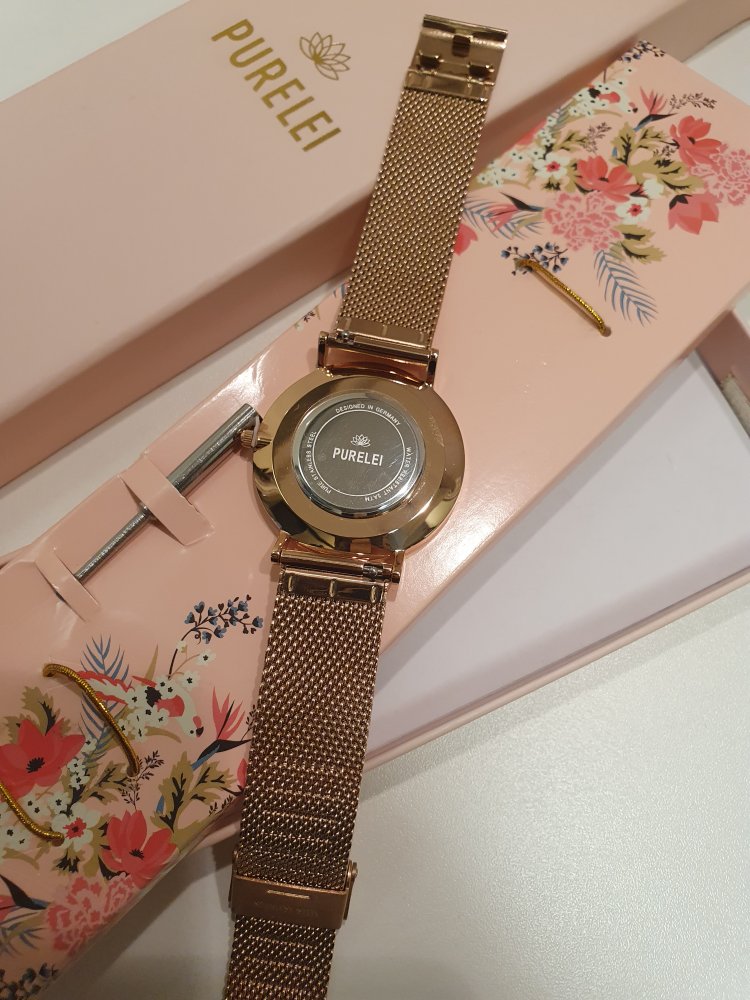 Purelei Uhr Perlmutt Zifferblatt - Rosegold Neu mit Karton