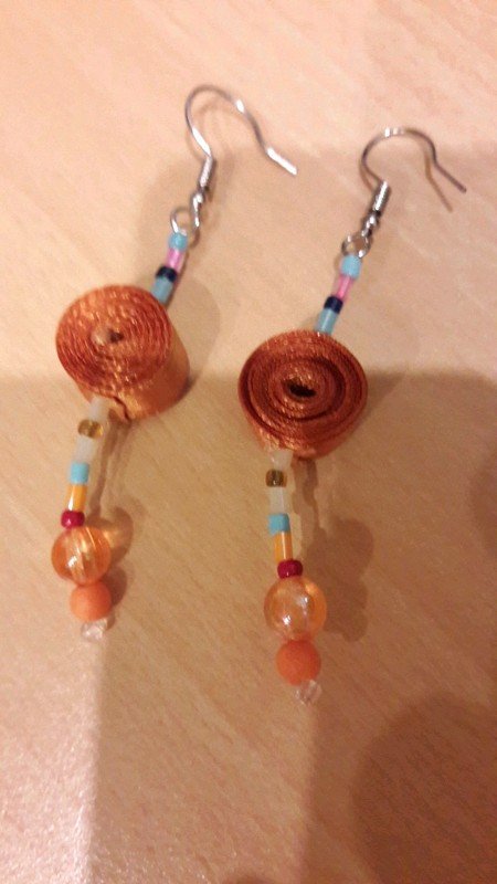 Orange Ohrhänger aus Brasilien handmade