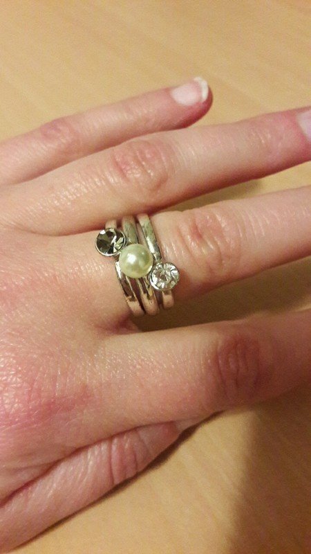 3er Set Ringe silber von SIX Perlenring