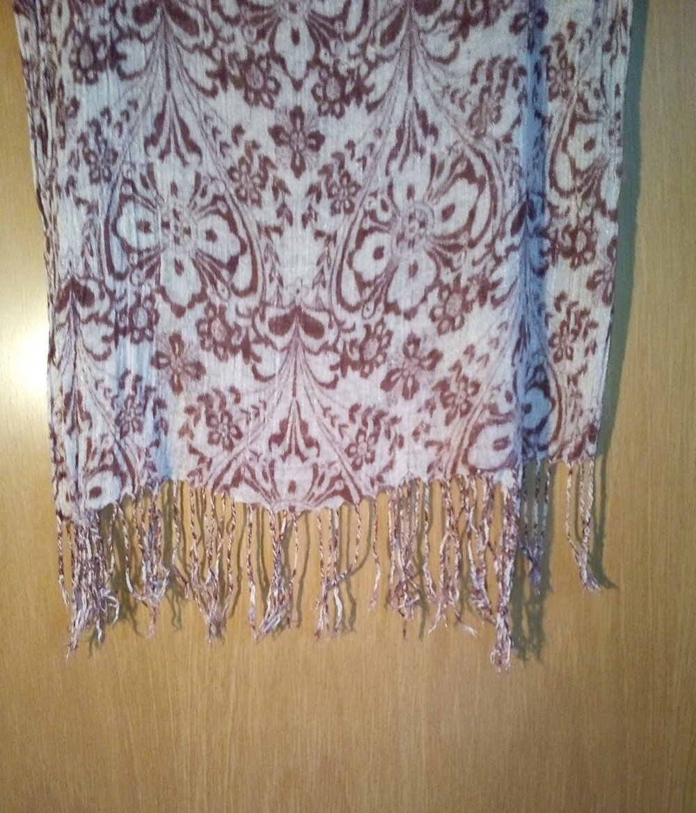 Tuch, beige mit Blumen