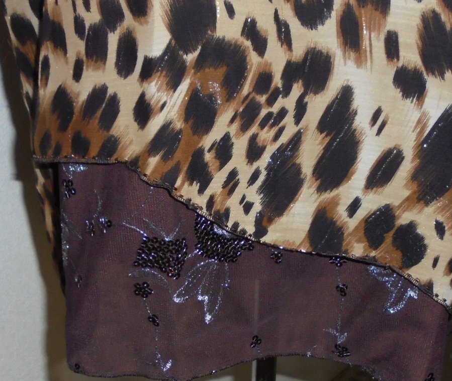 Tunika, Leo-Look, Kelly, Gr. M/L, mit Seide
