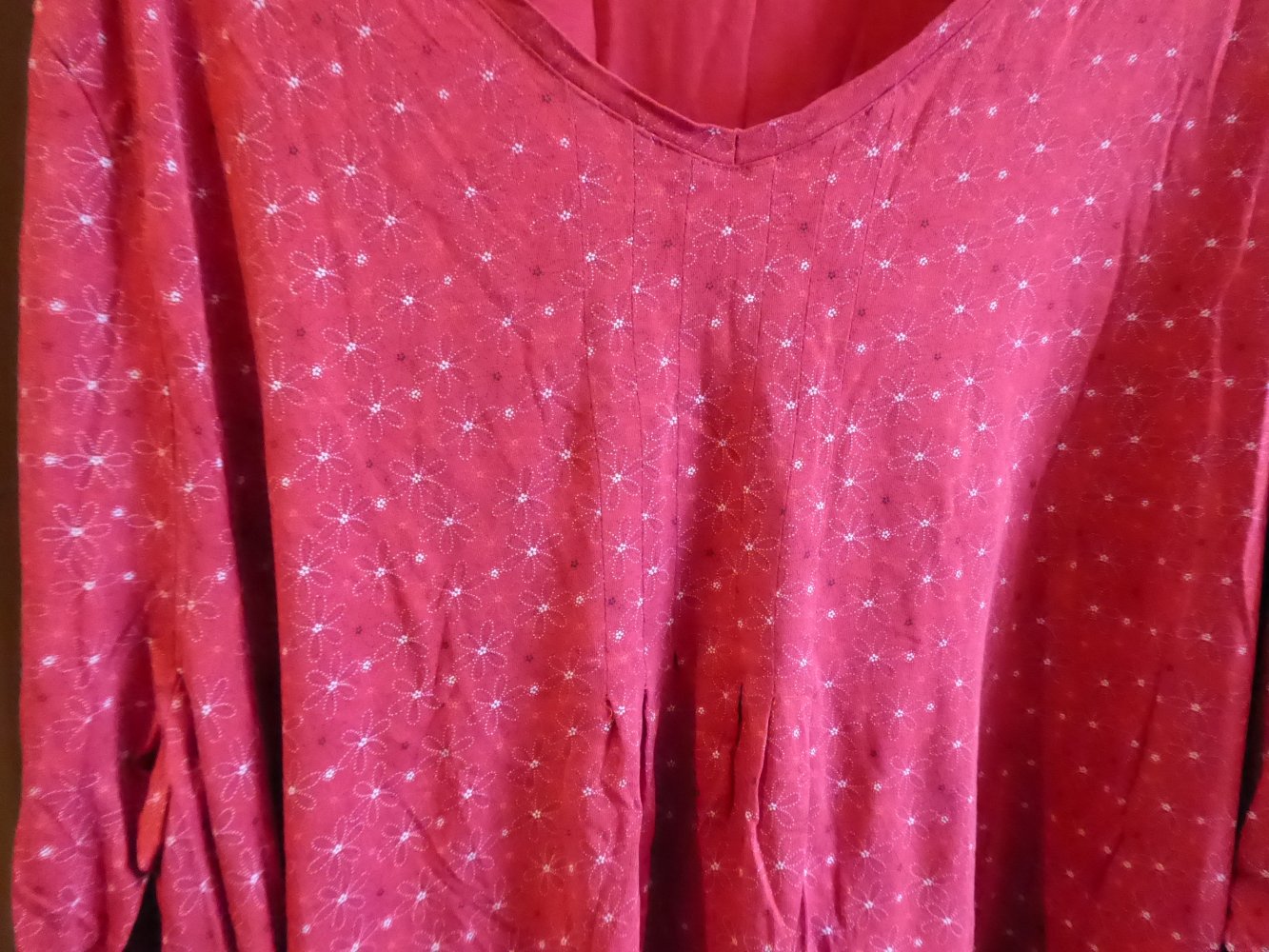  Damen Shirt Ulla Popken Gr. 54/56 Rot mit Muster