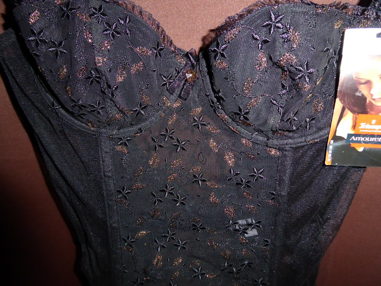 Triumph Amourtte Bright Passion korsage Schwarz Gr. 75B neu