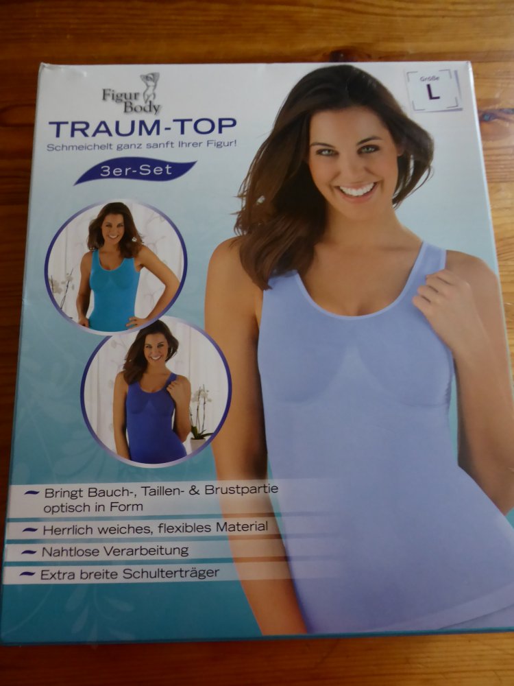 3er Set Traum Top Shapewear Shapetop blau Gr. L NEU