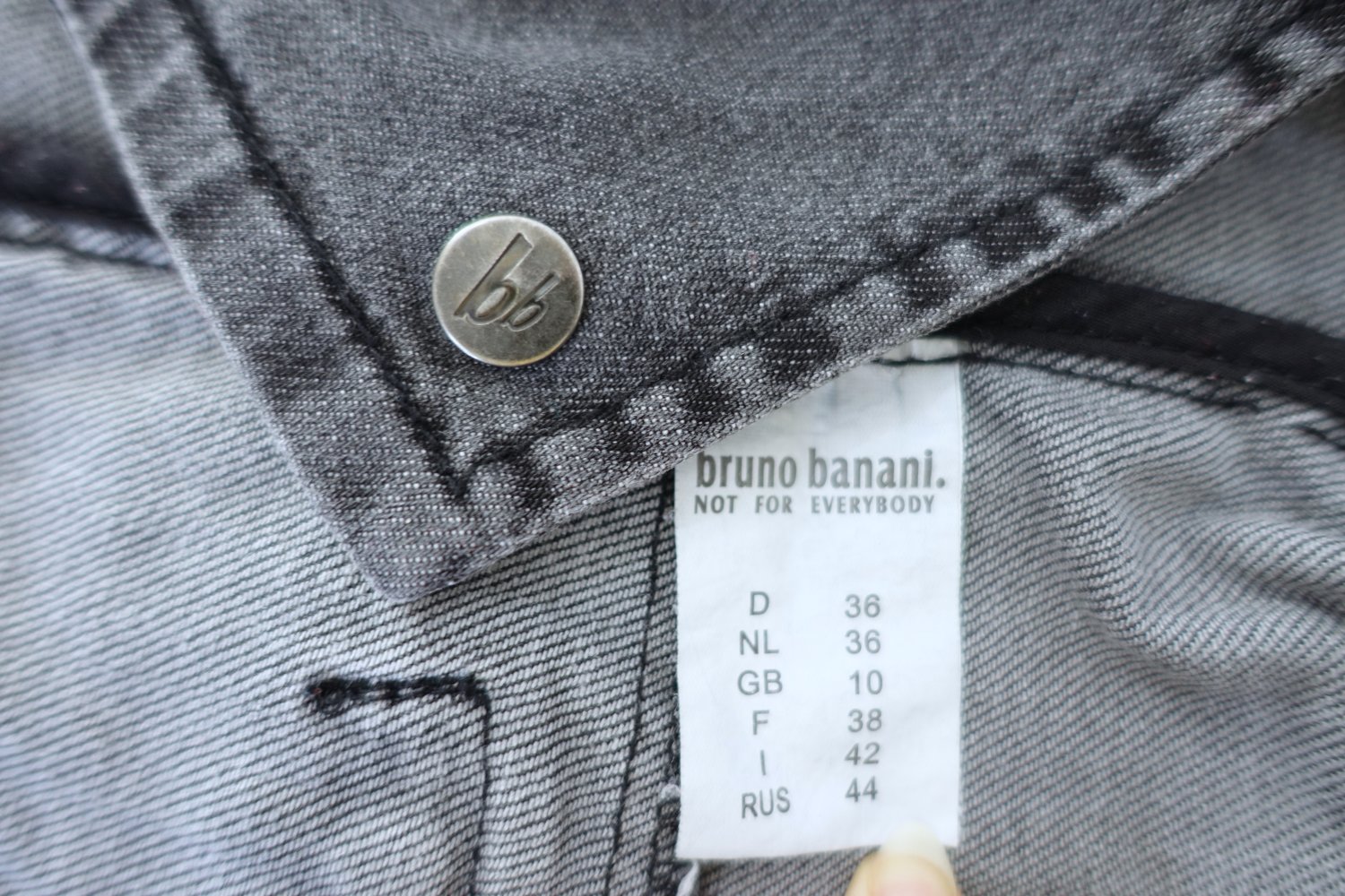 Y2K Bruno Banani Jeansjacke, Low Cut, cropped, grau, Größe 36