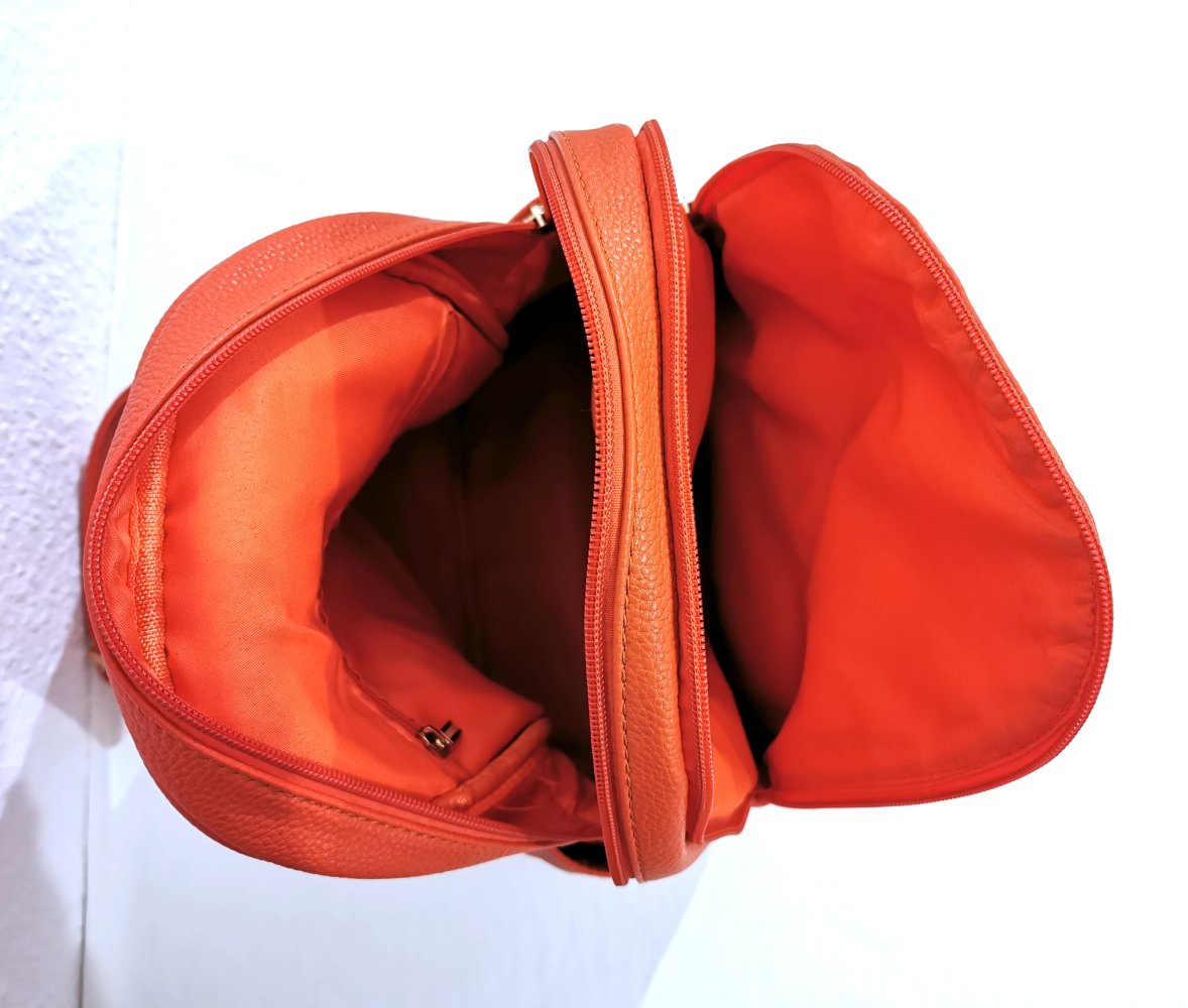 Kleiner Rucksack, PU-Leder, terra cotta, orange