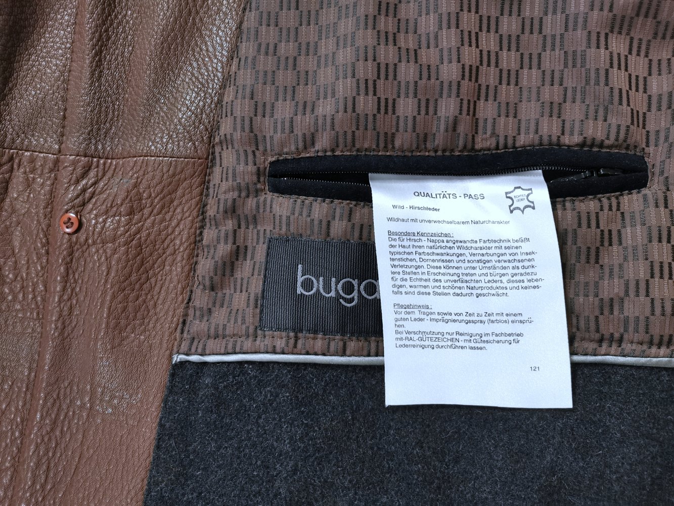 Edele Bugatti Lederjacke | Kurzmantel, Hirsch, Größe XXL - XXXL ?