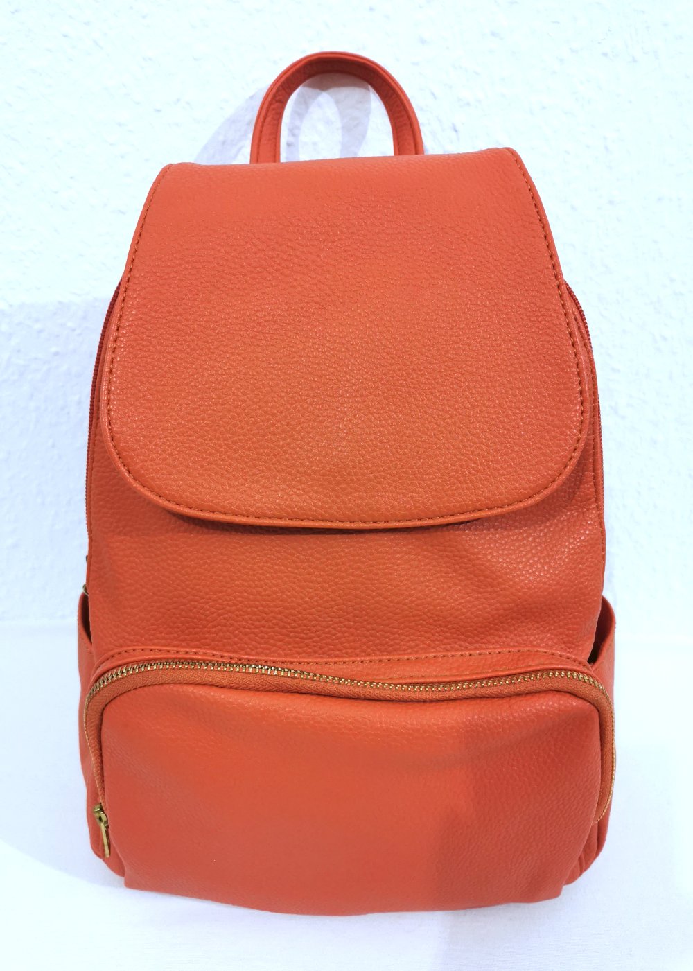 Kleiner Rucksack, PU-Leder, terra cotta, orange