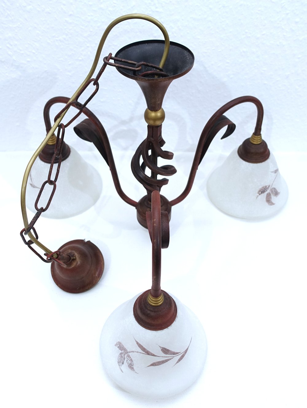 Deckenlampe | Hängelampe | Kronleuchter, Blütendesign, 3-flammig