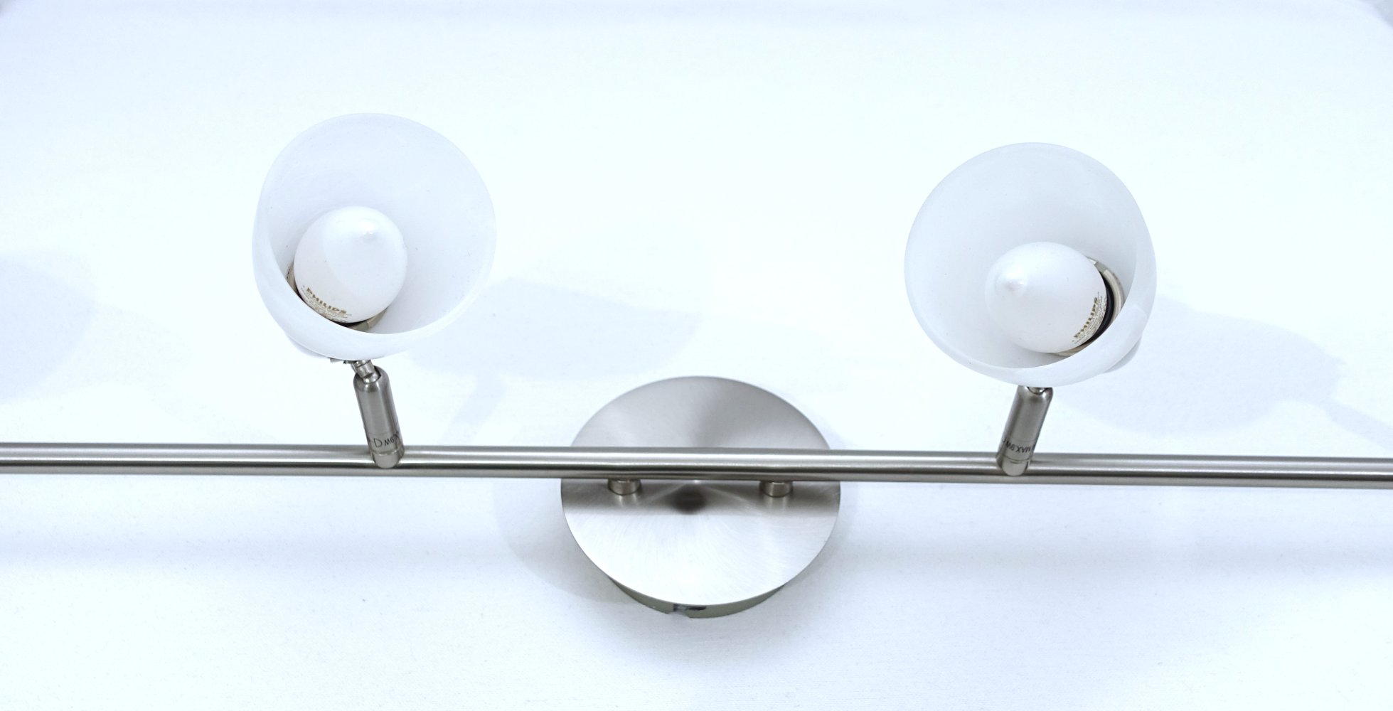 Deckenlampe | Deckenstrahler, 4-flammig, Glas, silber, weiß