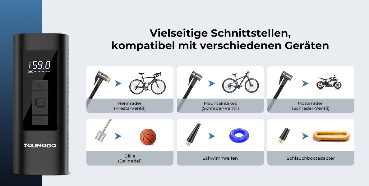 Elektrische Luftpumpe | Kompressor Fahrrad, Motorrad, Auto ✮NEU✮