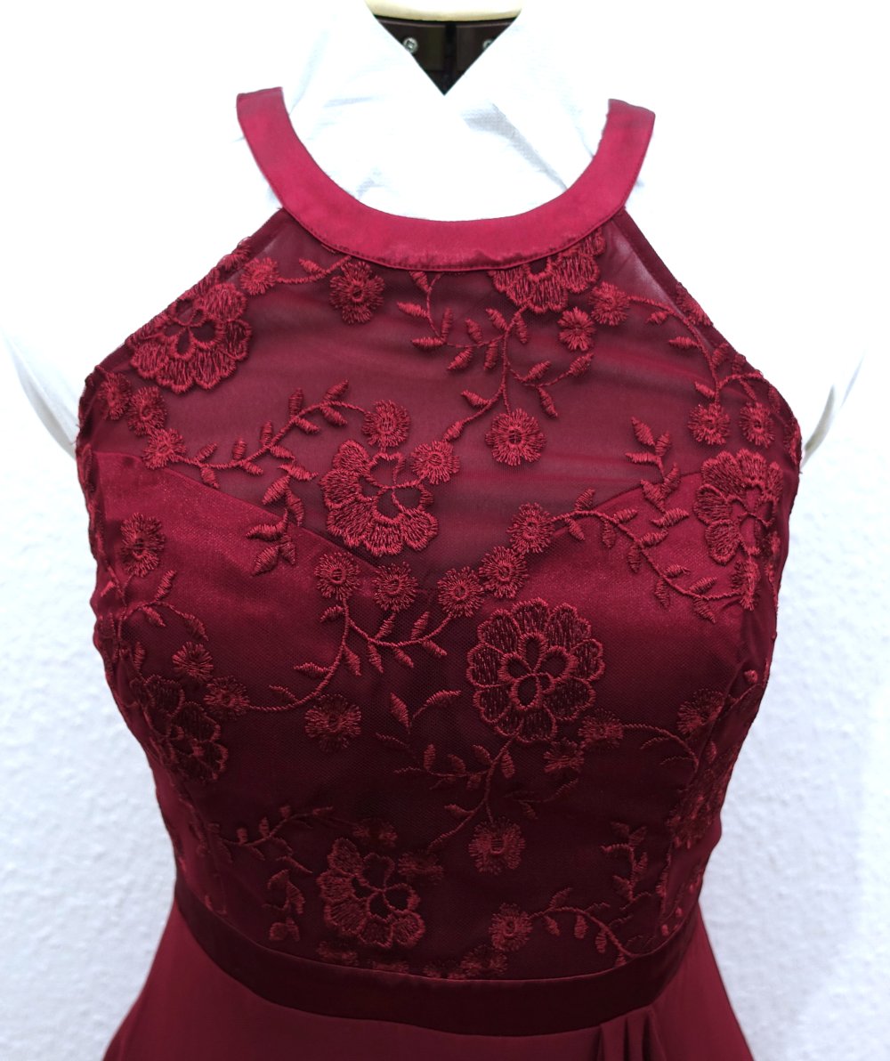 Vera Mont Cocktailkleid, Neckholder, burgunderrot, Größe 36