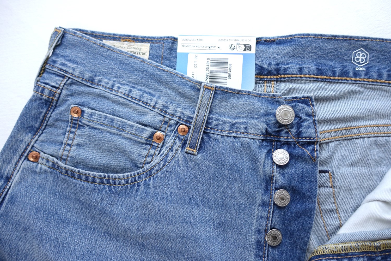 Levi's Original Fit Jeans 501, Smooth Cruise Cool, 32W/32L ✮NEU✮
