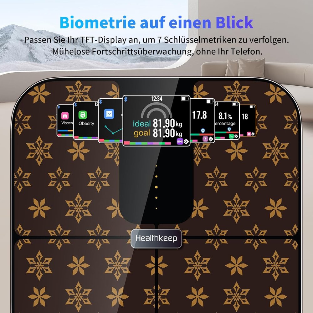 Healthkeep Personenwaage | Smart-Waage mit App bis 180kg ✮NEU✮