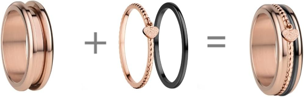 BERING Ring Moselle, Edelstahl, roségold glänzend, Gr. 8 ✮NEU✮