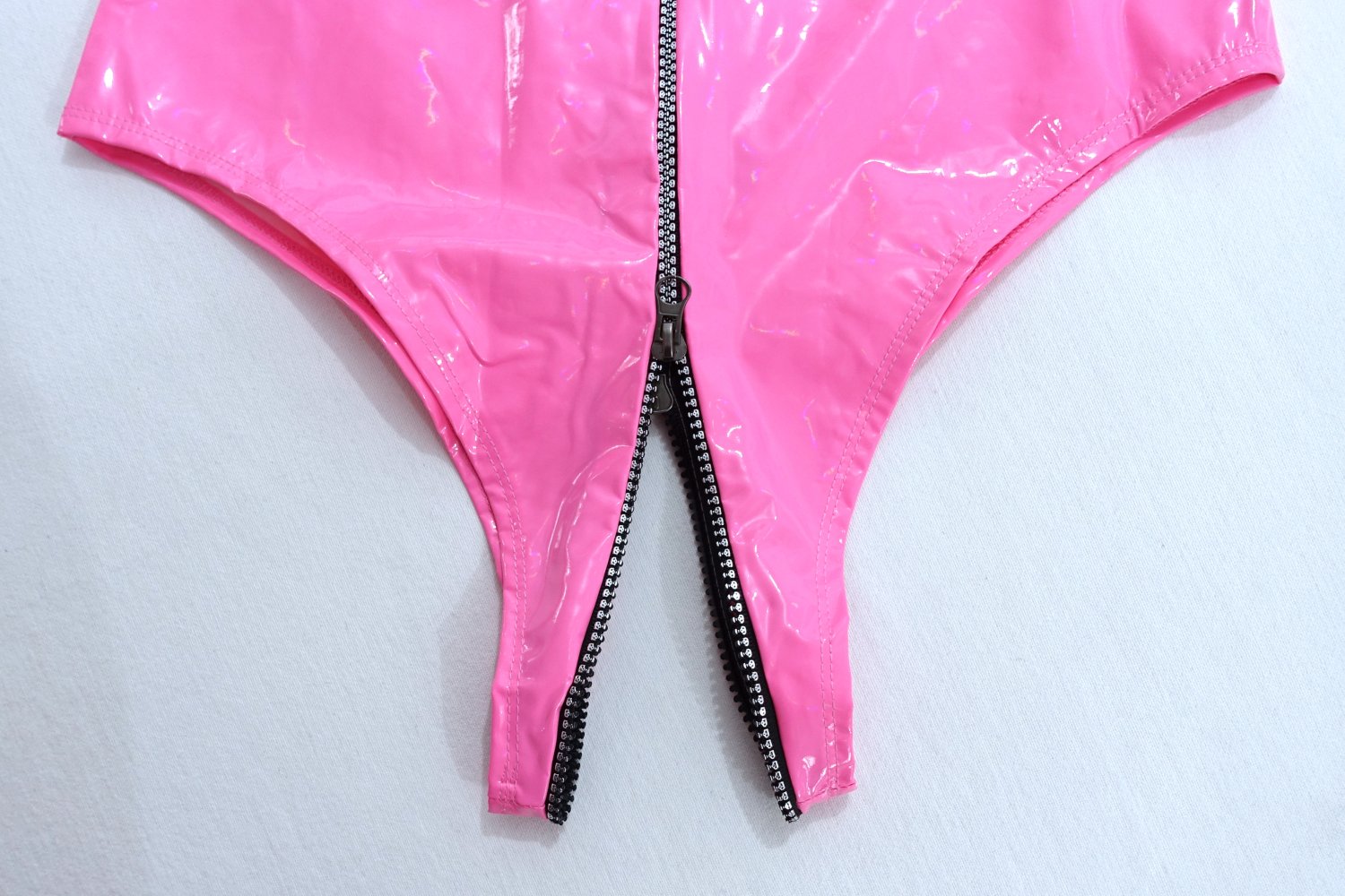 Body | Bodysuit, Metallic-PU-Leder, Latex Look, pink, S ✮NEU✮