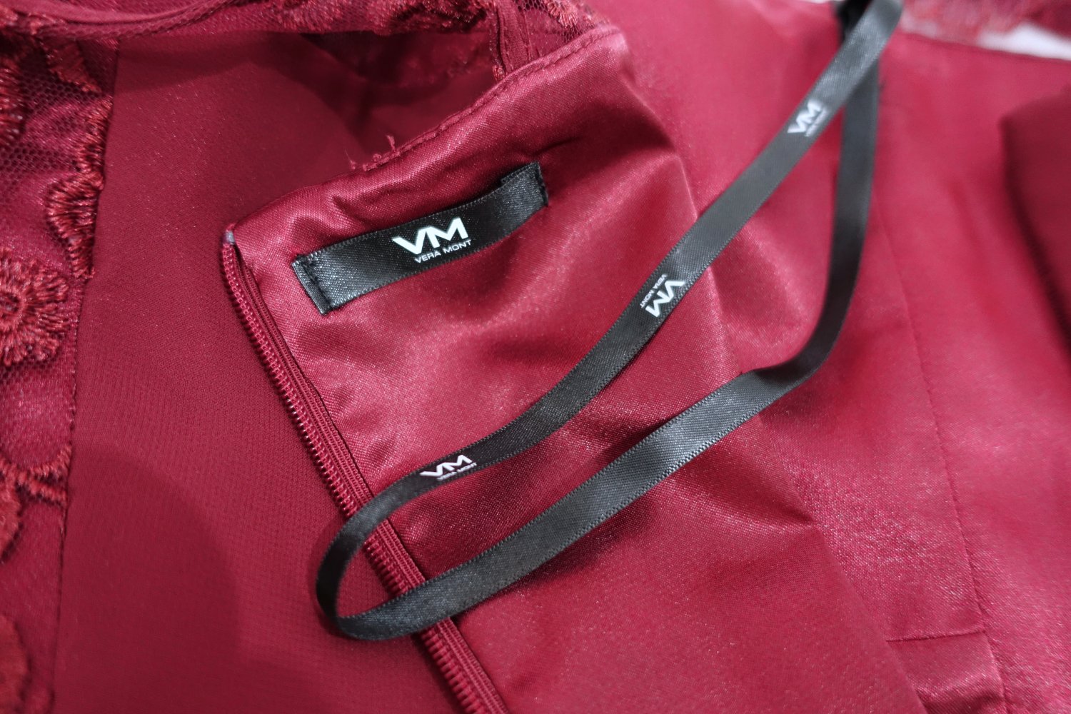 Vera Mont Cocktailkleid, Neckholder, burgunderrot, Größe 36