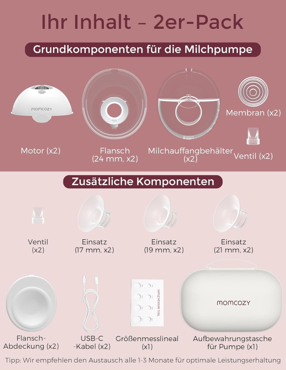 Momcozy M5 Milchpumpe | Doppelmilchpumpe, freihändig ✮NEU✮