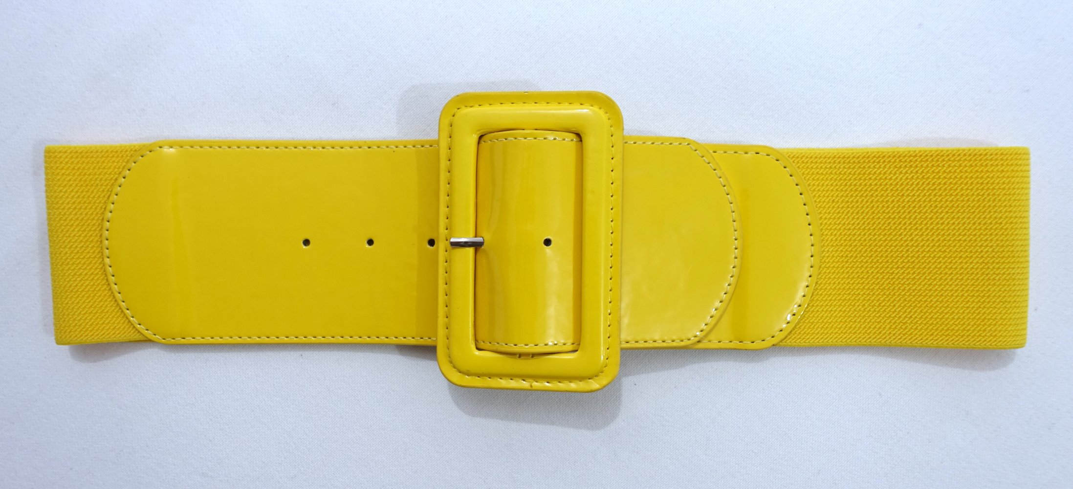 Elastischer Taillengürtel im Retro-Design, Lackleder, gelb ✮NEU✮