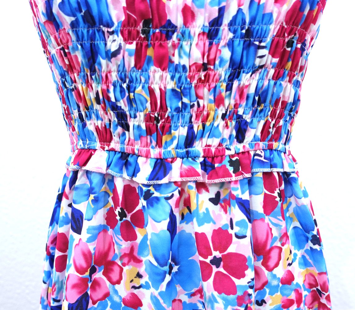 Grace Karin Sommerkleid, Blumenmuster, blau/rosa, Gr. S/M ✮NEU✮