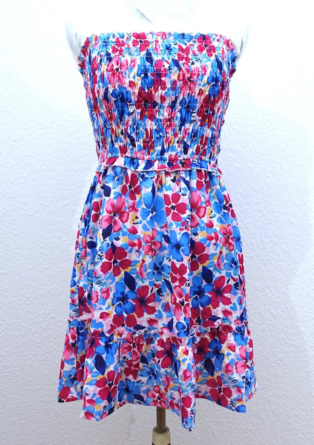 Grace Karin Sommerkleid, Blumenmuster, blau/rosa, Gr. S/M ✮NEU✮