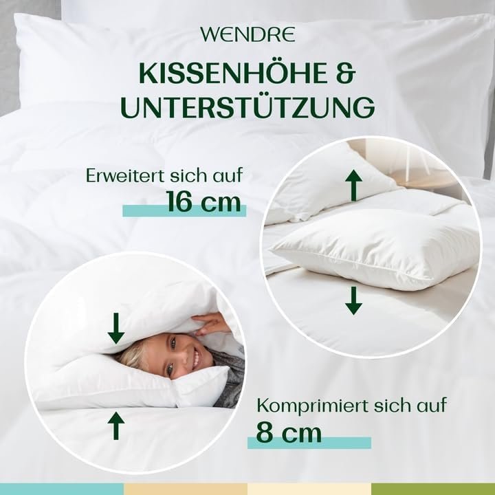 2 Wendre Kissen | Kopfkissen 80x80cm, hypoallergen, 900g ✮NEU✮