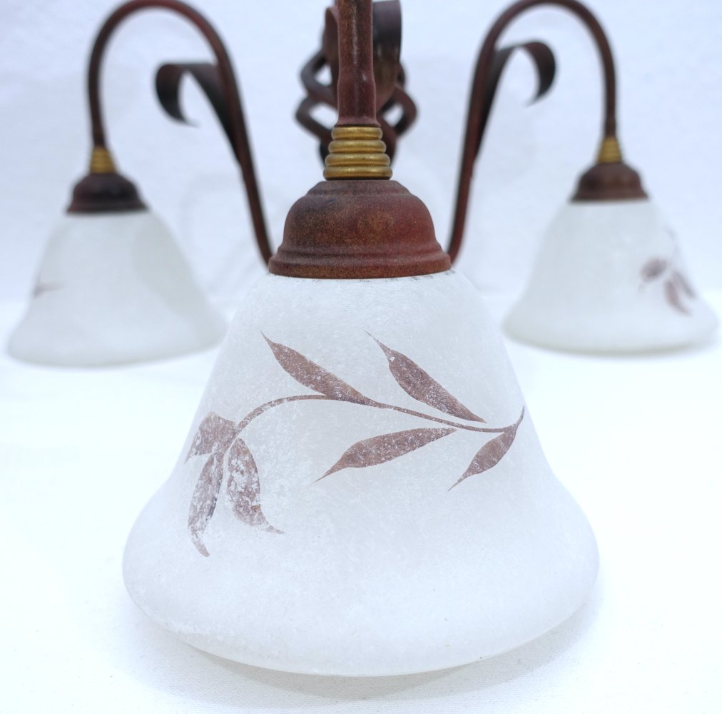 Deckenlampe | Hängelampe | Kronleuchter, Blütendesign, 3-flammig