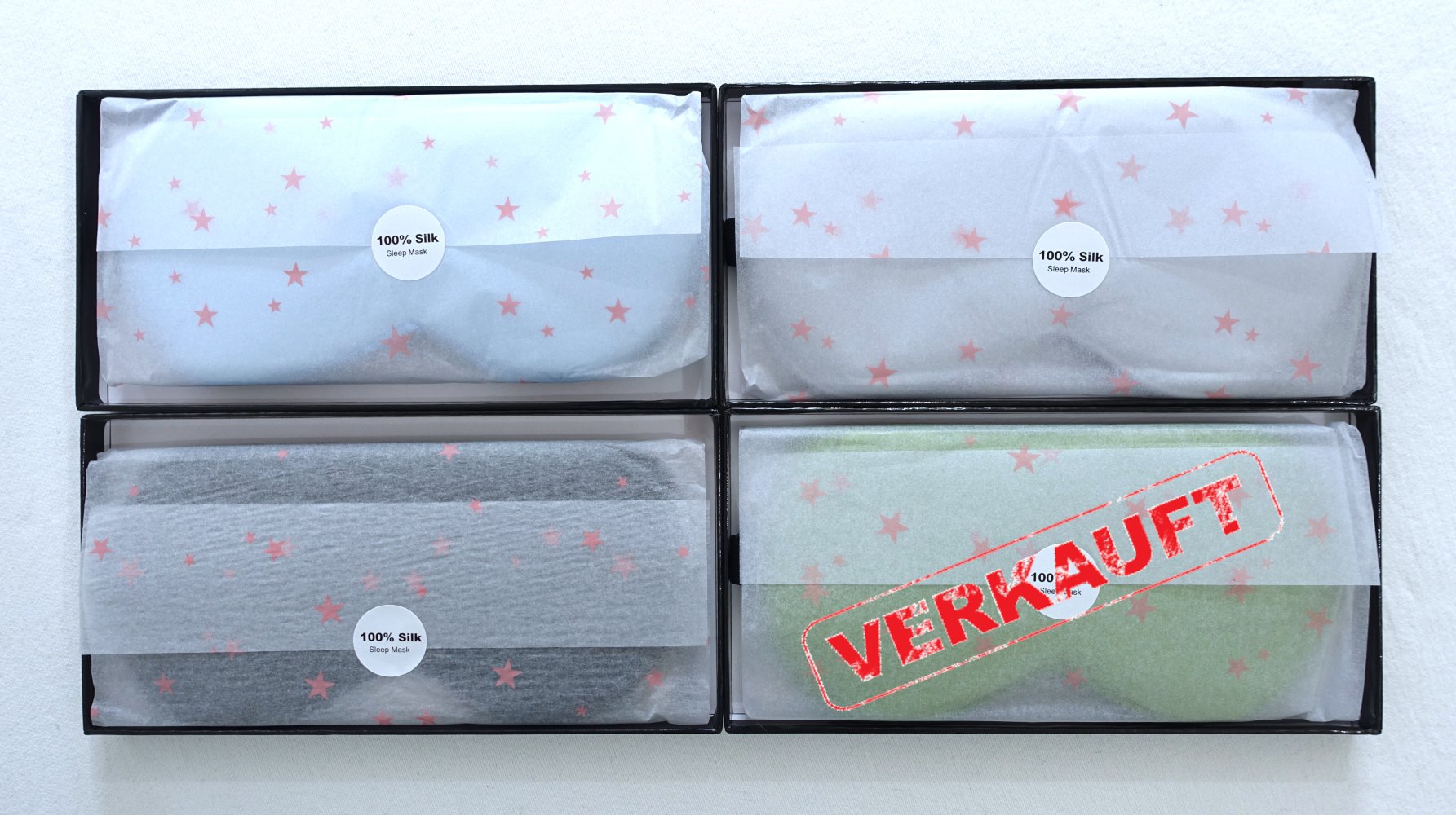 3x Schlafmaske aus Seide (schwarz, grau, blau) ✮NEU✮