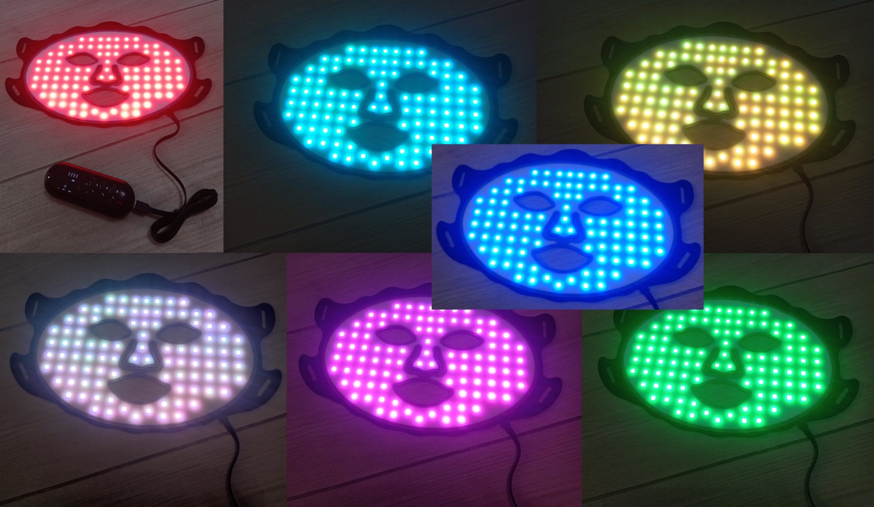 LED Rotlicht, Blaulicht Maske für Gesicht und Dekolleté ✮NEU✮