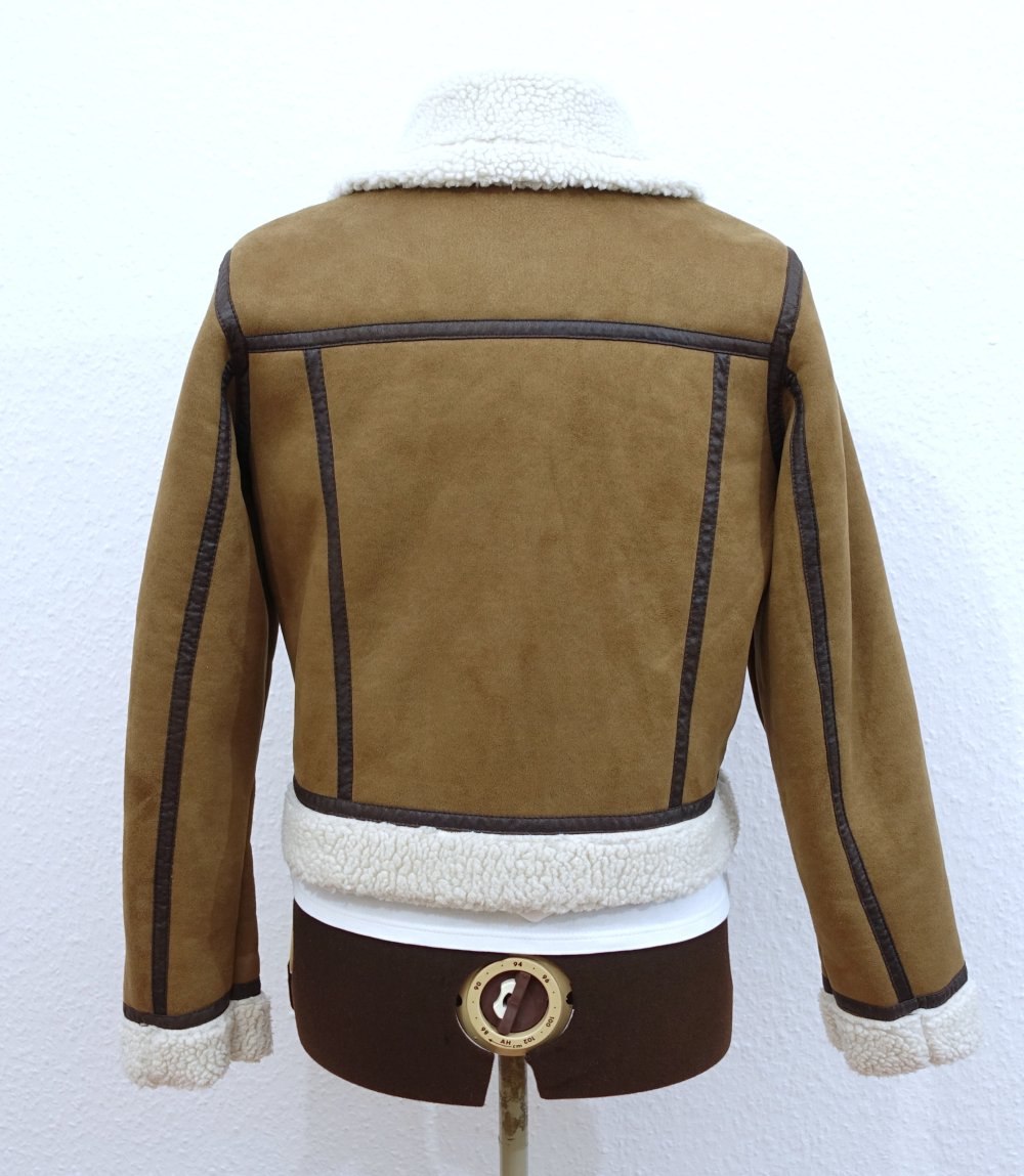 Zara Bomberjacke, Wildlederoptik, braun, 36/38
