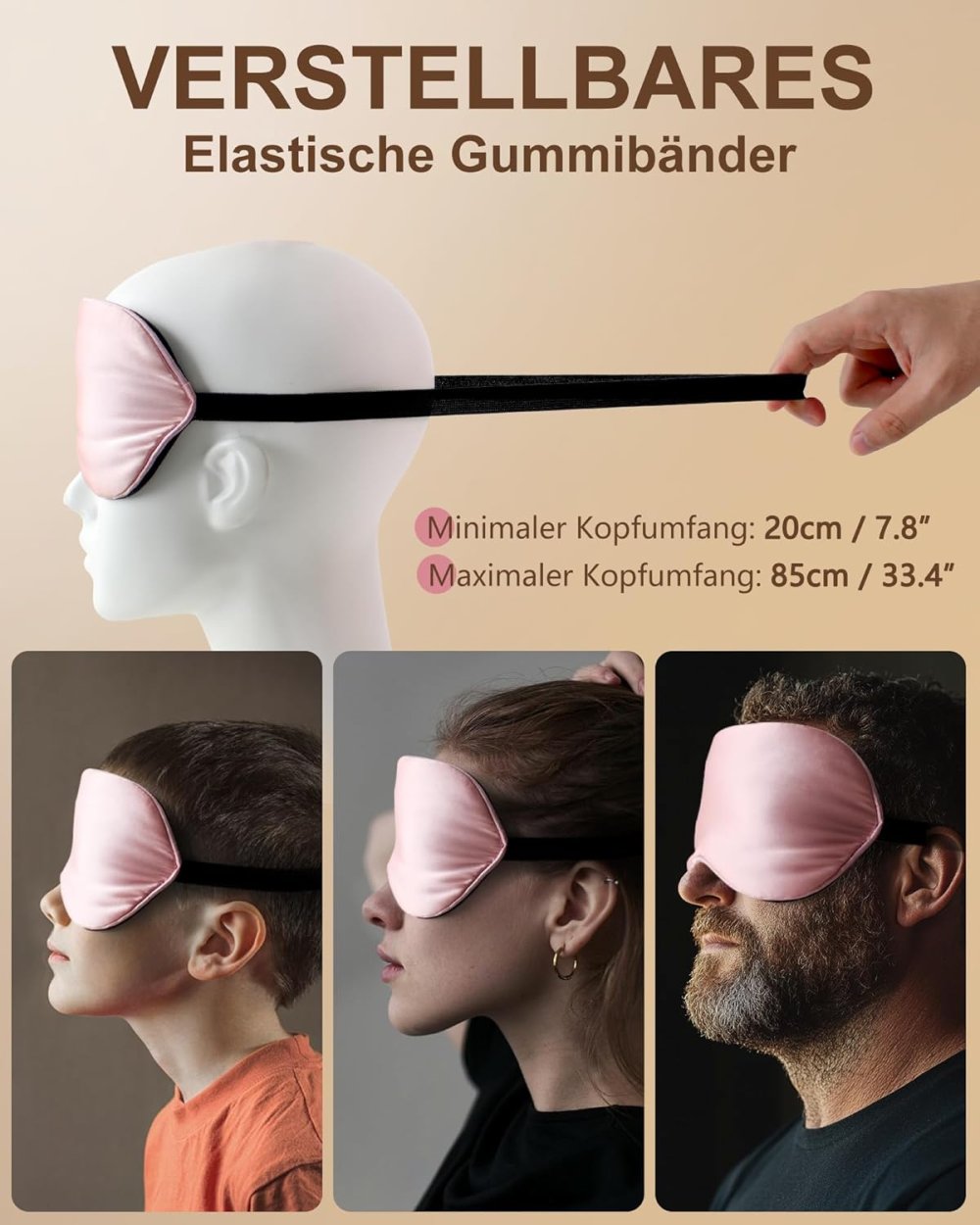 4x Schlafmaske aus Seide (schwarz, grau, himmelblau, grün) ✮NEU✮