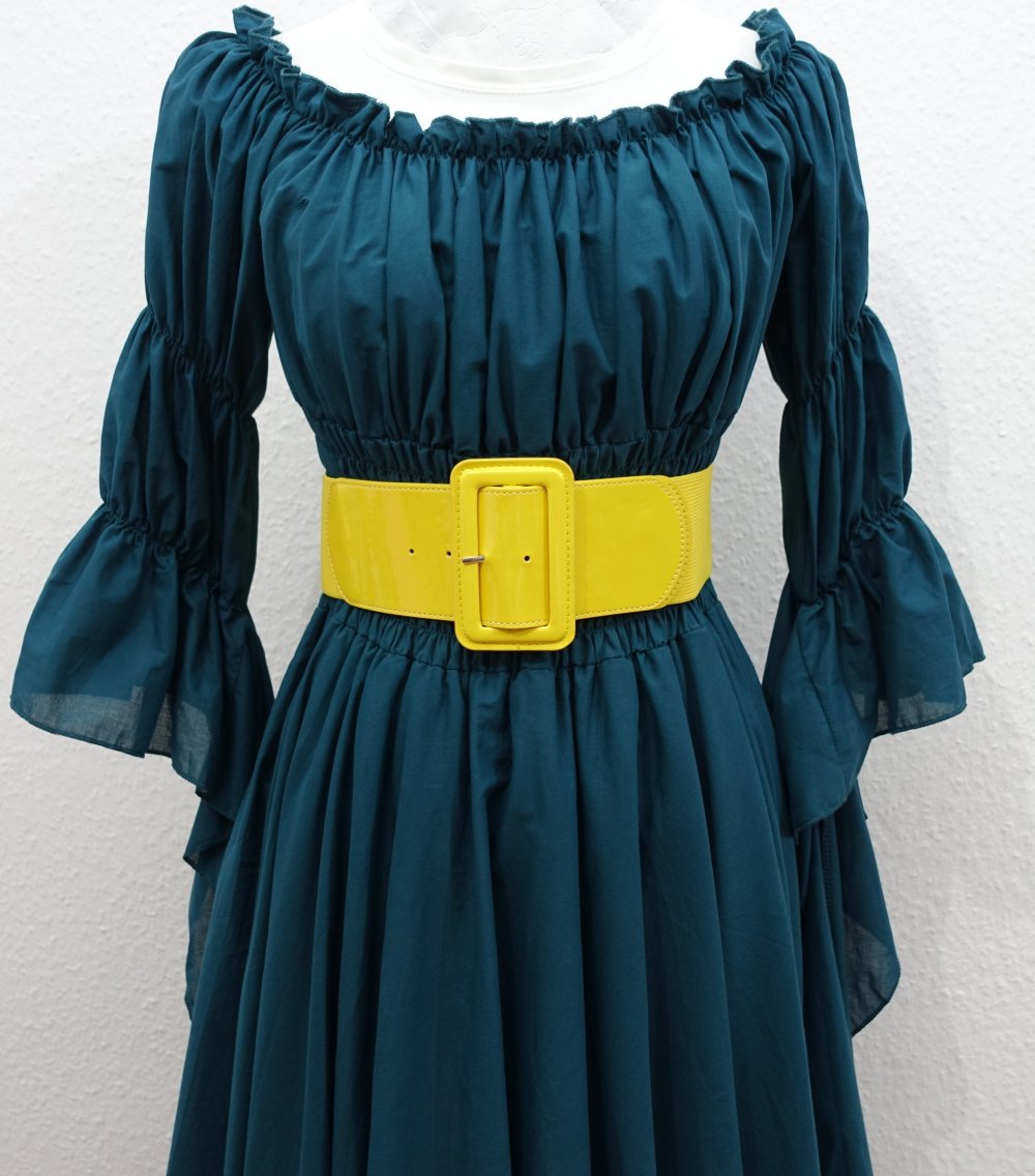 Elastischer Taillengürtel im Retro-Design, Lackleder, gelb ✮NEU✮