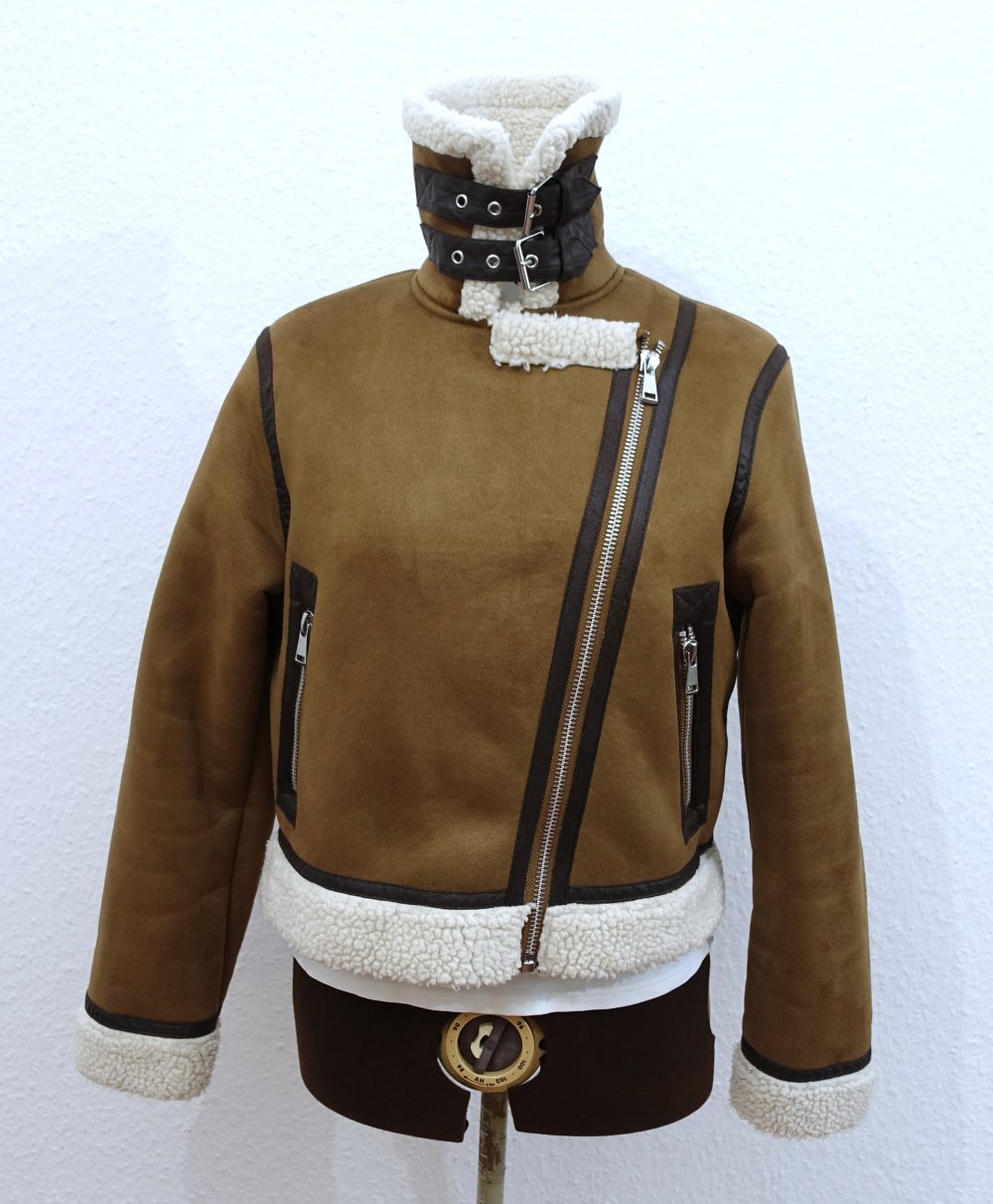 Zara Bomberjacke, Wildlederoptik, braun, 36/38